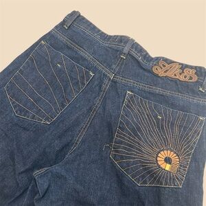Akademiks Blue Jeans with Embroidered Pockets